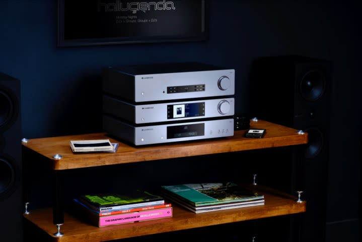 The Cambridge Audio CXN100, stacked with other Cambridge components.