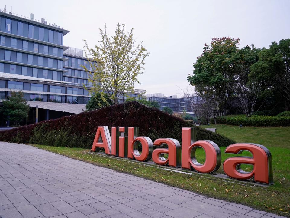 FILE PHOTO: A logo of Alibaba Group is seen at the company's headquarters in Hangzhou, Zhejiang province, China, November 18, 2019. REUTERS/Aly Song