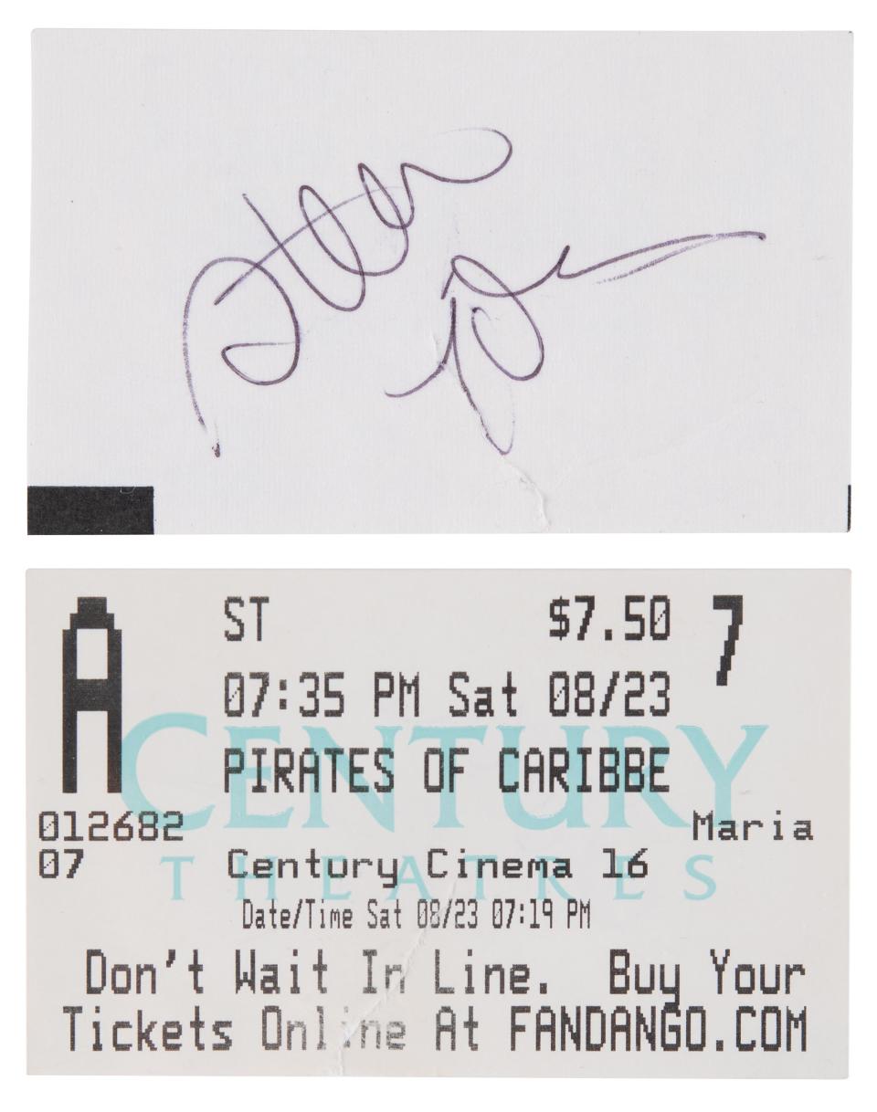 Steve Jobs signed movie ticket