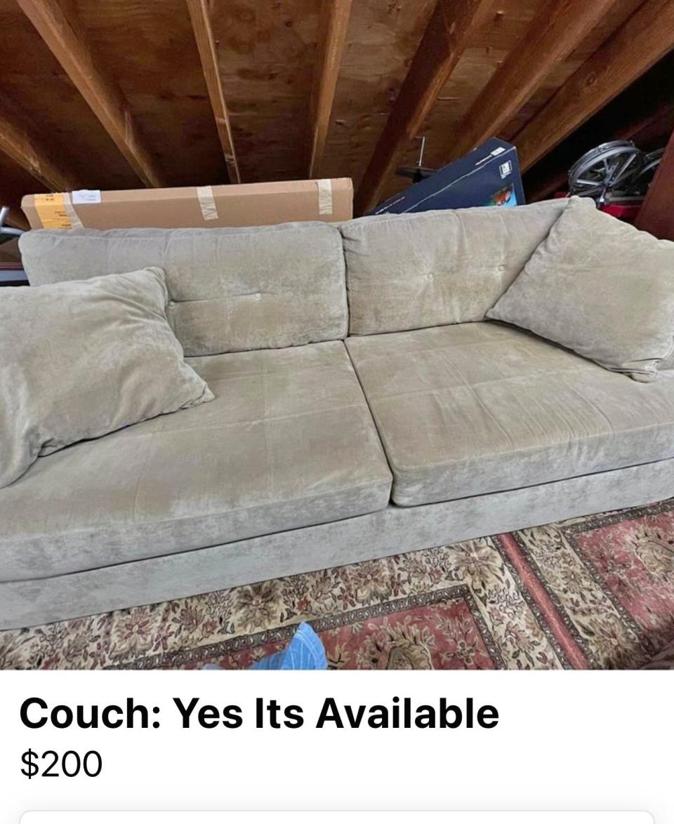 a couch on facebook marketplace