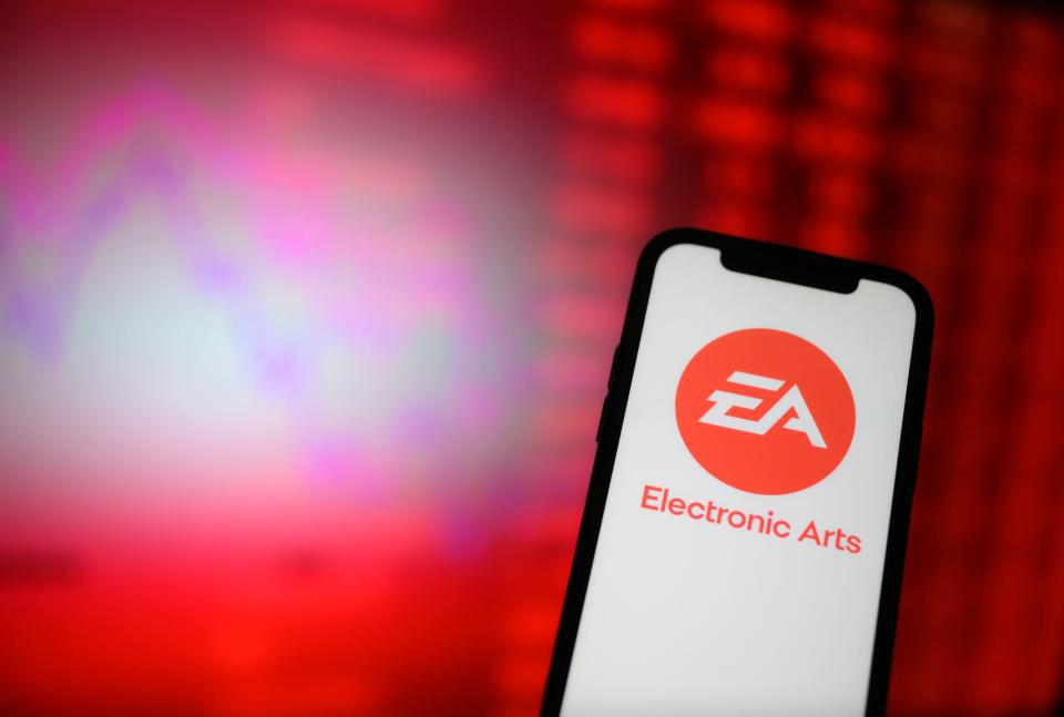 Electronic Arts  logo displayed on a phone screen