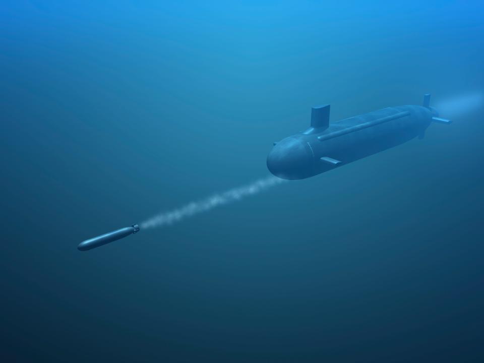 Submarine shooting missile