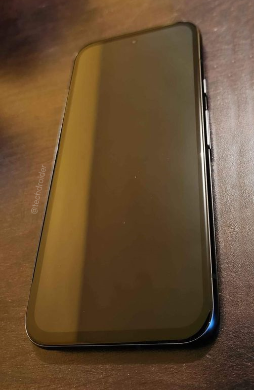 A hands-on photo of the Google Pixel 8a, showing the front of the phone.