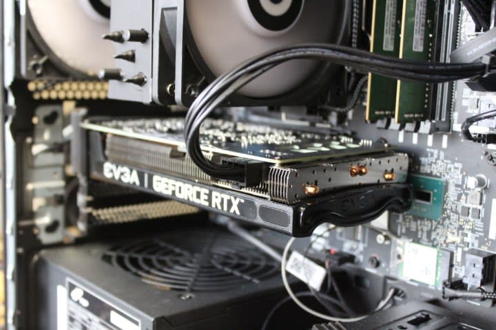 An RTX 3060 GPU installed in a PC.